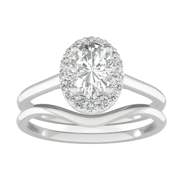 Oval halo bridal set hotsell