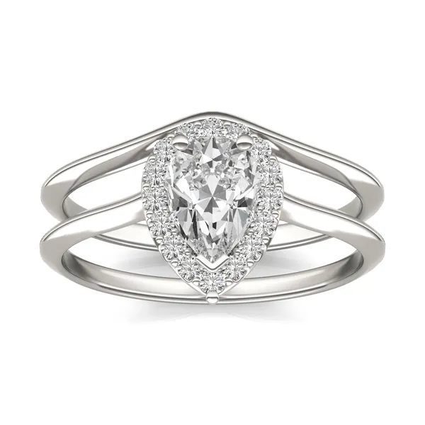 Pear Signature Halo Bridal Set