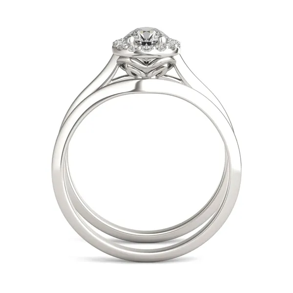 Pear Signature Halo Bridal Set