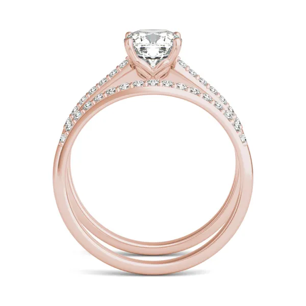 Cushion Signature Petite Side-Stone Bridal Set