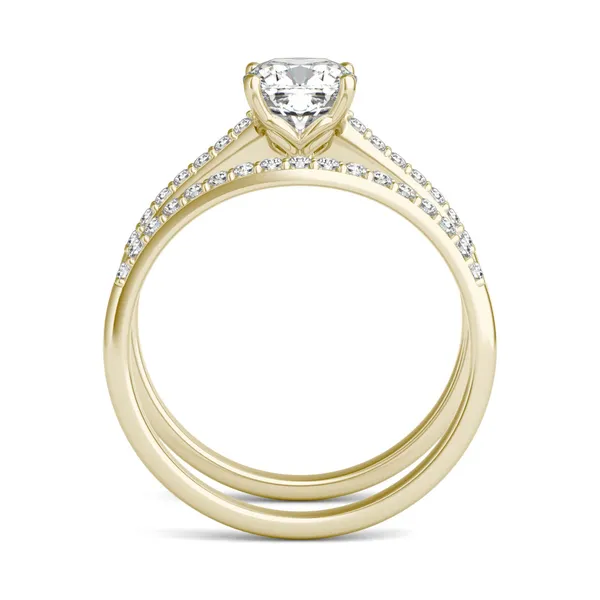 Cushion Signature Petite Side-Stone Bridal Set