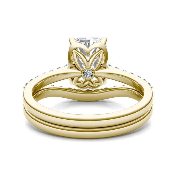 Elongated Cushion Signature Petite Side-Stone Bridal Set
