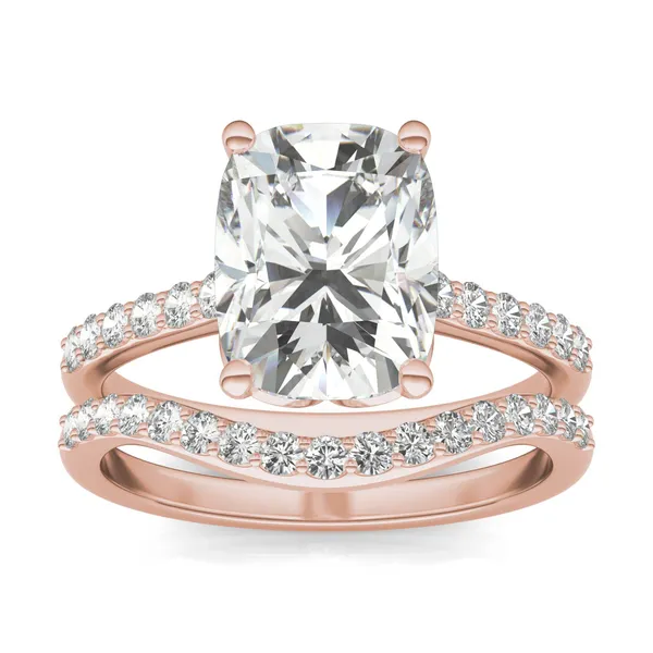 Elongated Cushion Signature Petite Side-Stone Bridal Set