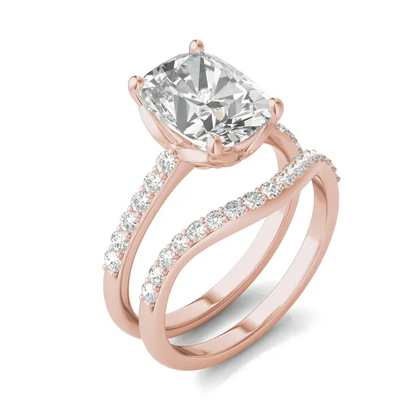 Elongated Cushion Signature Petite Side-Stone Bridal Set
