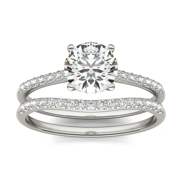 Round Brilliant Signature Petite Side-Stone Bridal Set