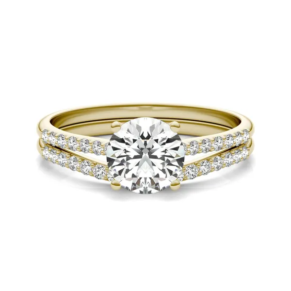 Round Brilliant Signature Petite Side-Stone Bridal Set