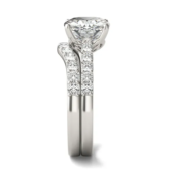 Cushion Hearts & Arrows Signature Bold Side-Stone Bridal Set