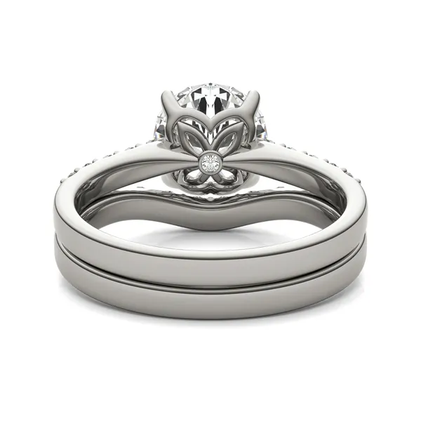 Round Hearts & Arrows Signature Bold Side-Stone Bridal Set