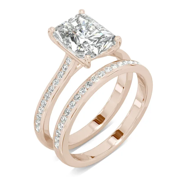 Radiant Channel Set Cathedral Bridal Set