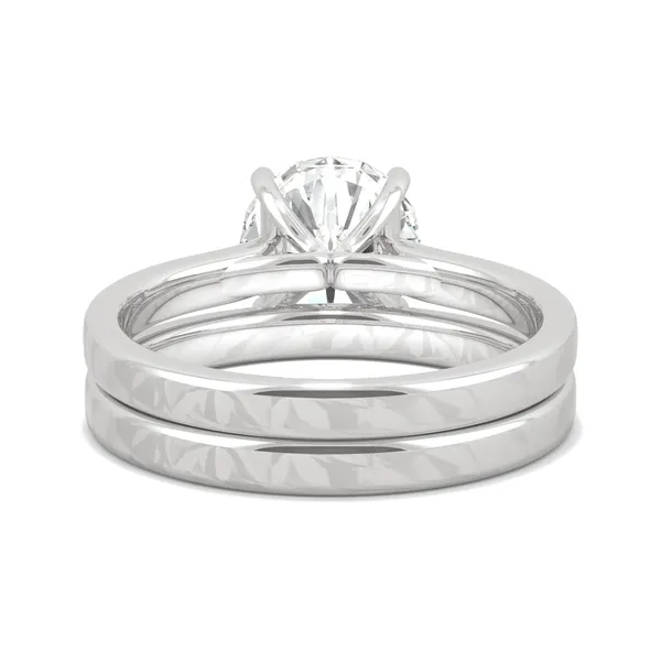 Round Hearts & Arrows Channel Set Cathedral Bridal Set