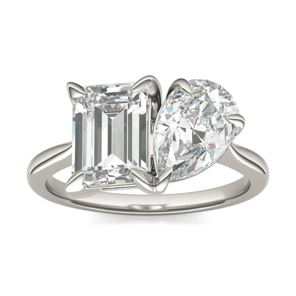 Emerald Pearfection Toi et Moi Engagement Ring