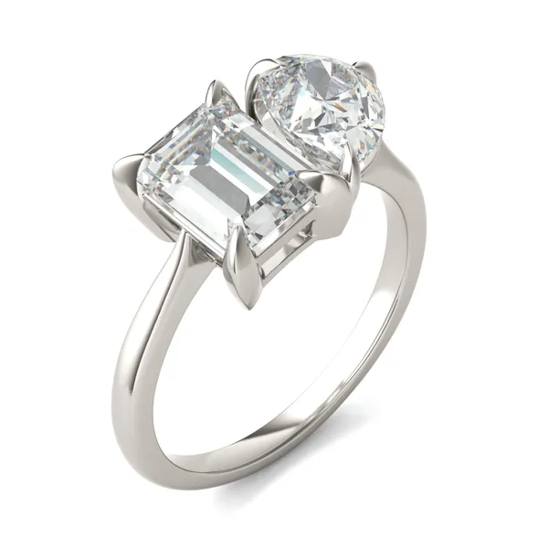Emerald Pearfection Toi et Moi Engagement Ring