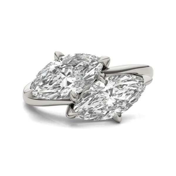 Matching Marquise Bypass Toi et Moi Engagement Ring