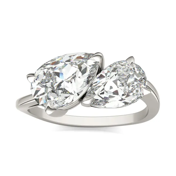 Asymmetrical Perfect Pear Engagement Ring