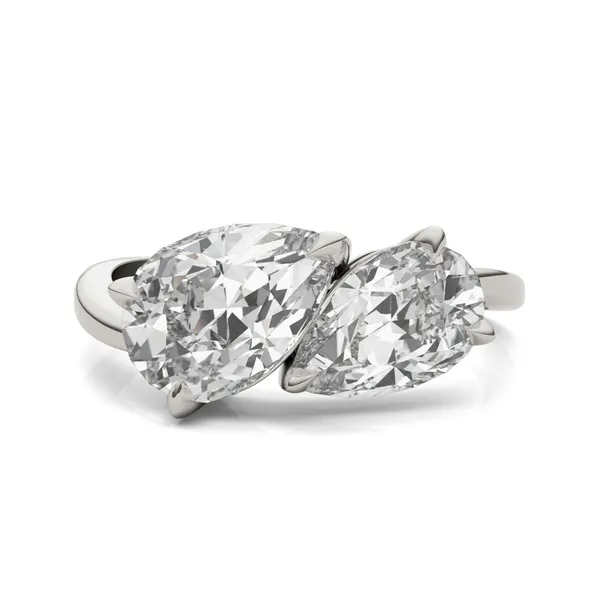 Asymmetrical Perfect Pear Engagement Ring