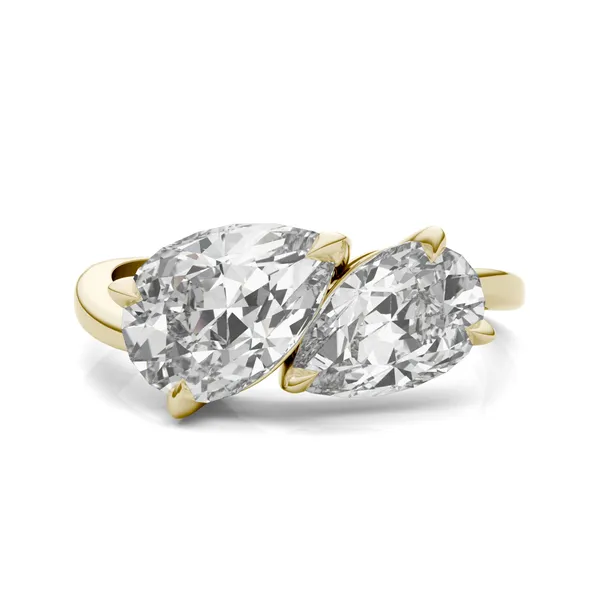 Asymmetrical Perfect Pear Engagement Ring