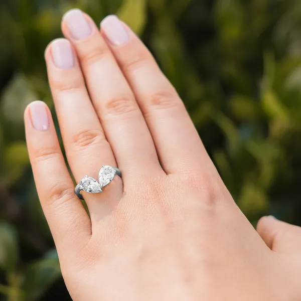 Perfect Pear Toi et Moi Engagement Ring