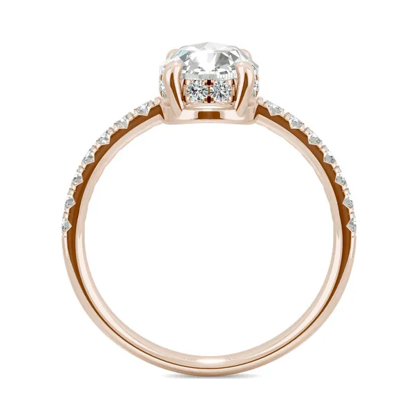 Oval Rose Hidden Halo Ring