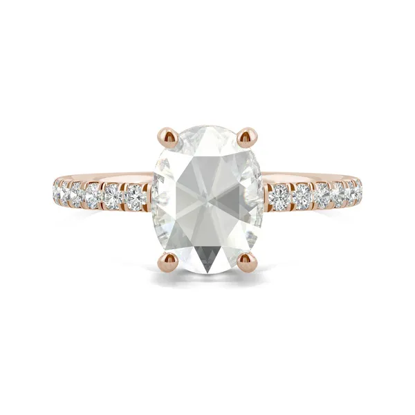 Oval Rose Hidden Halo Ring