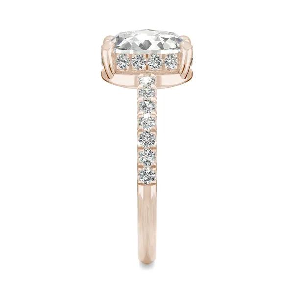 Oval Rose Hidden Halo Ring
