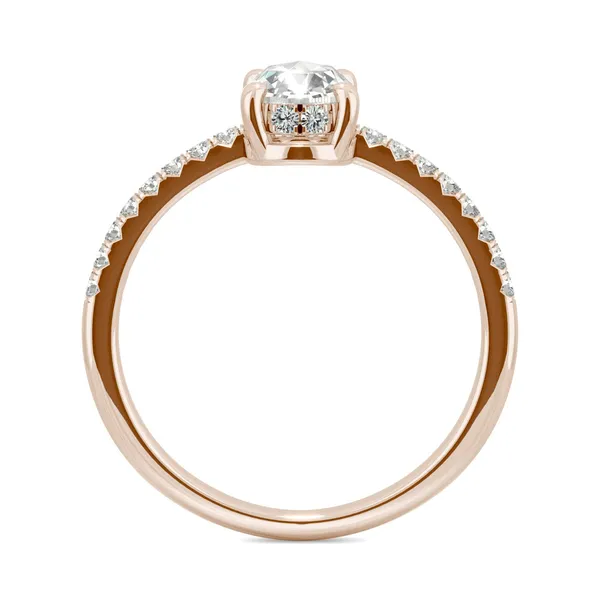 Oval Rose Hidden Halo Ring