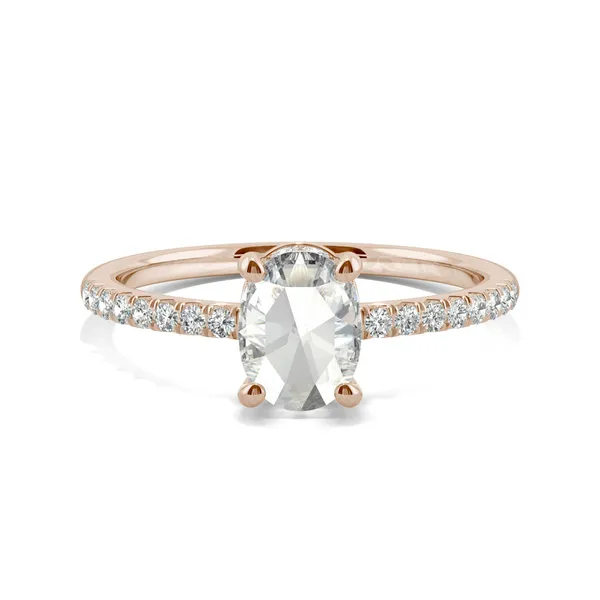 Oval Rose Hidden Halo Ring