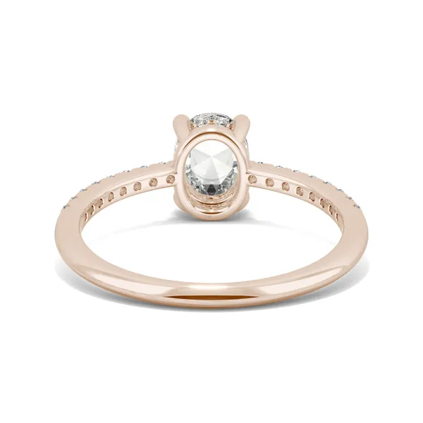 Oval Rose Hidden Halo Ring
