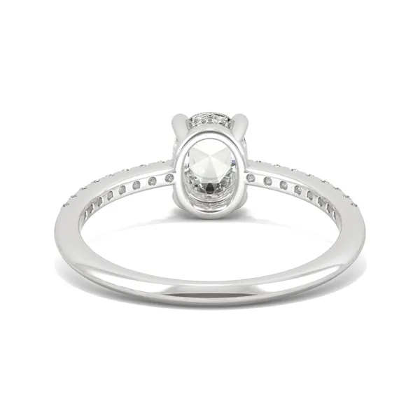 Oval Rose Hidden Halo Ring