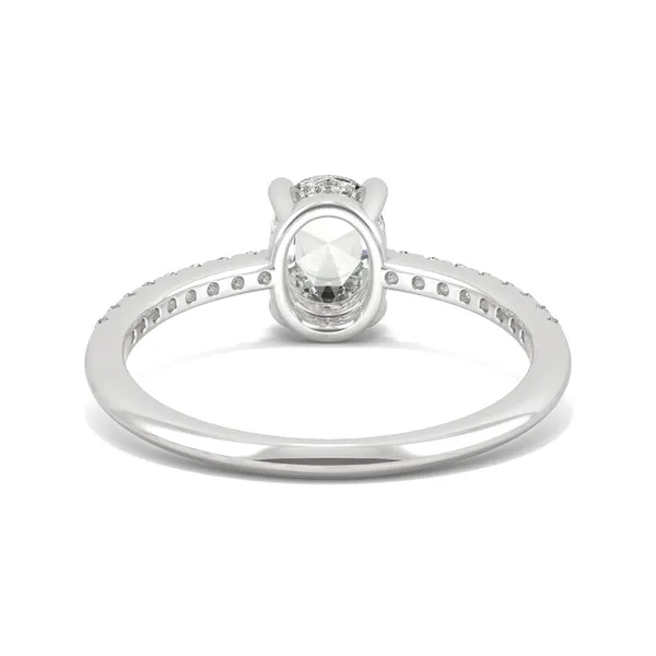 Oval Rose Hidden Halo Ring