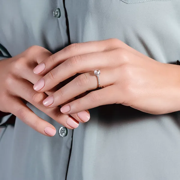 Round Rose Hidden Halo Ring