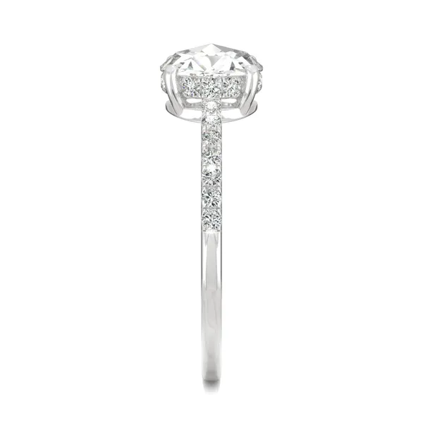 Round Rose Hidden Halo Ring