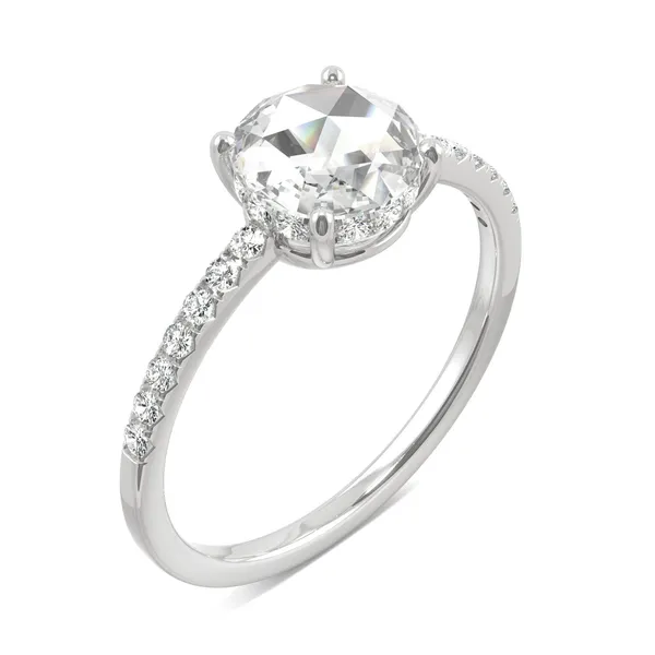 Round Rose Hidden Halo Ring