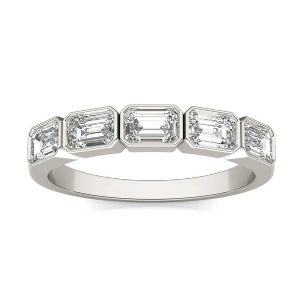 East-West Bezel Five Stone Anniversary Wedding Band