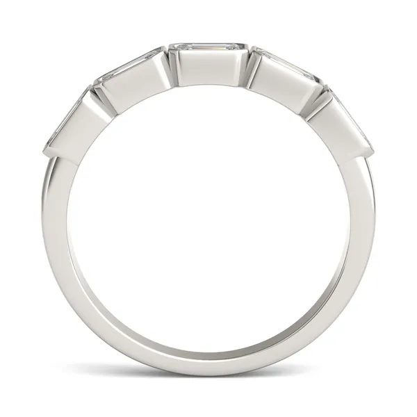 East-West Bezel Five Stone Anniversary Wedding Band