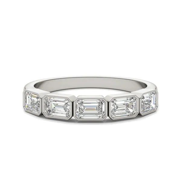 East-West Bezel Five Stone Anniversary Wedding Band