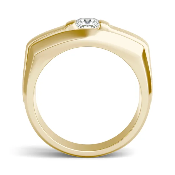 Princess Euro Square Signature Solitaire Men's Wedding Ring