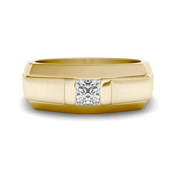 Princess Euro Square Signature Solitaire Men's Wedding Ring