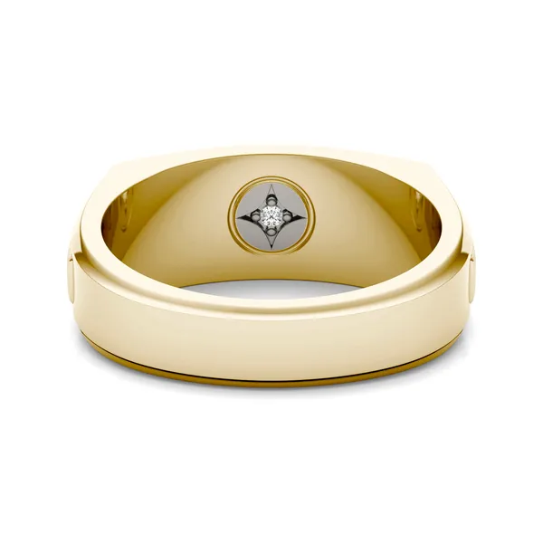 Princess Euro Square Signature Solitaire Men's Wedding Ring
