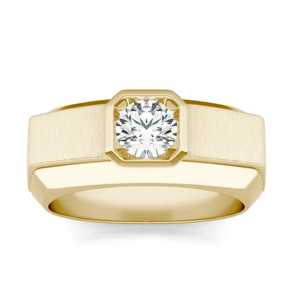 Round Brilliant Euro Square Signature Ring