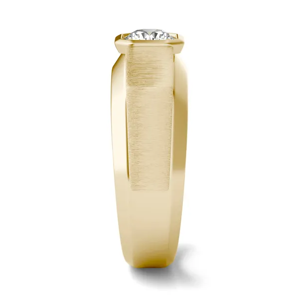 Round Brilliant Euro Square Signature Ring
