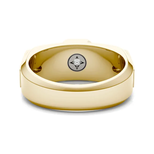 Round Brilliant Euro Square Signature Ring