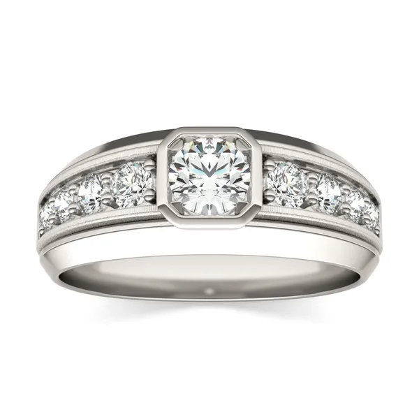 Round Brilliant Hero Accented Signature Ring