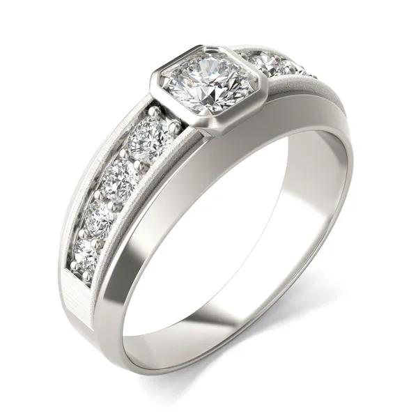 Round Brilliant Hero Accented Signature Ring