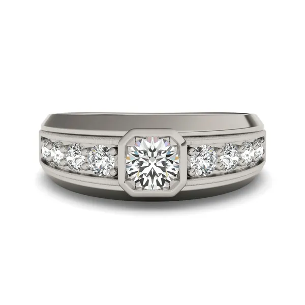 Round Brilliant Hero Accented Signature Ring