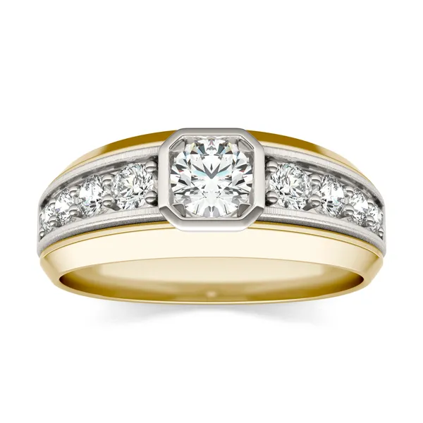 Round Brilliant Hero Accented Signature Ring