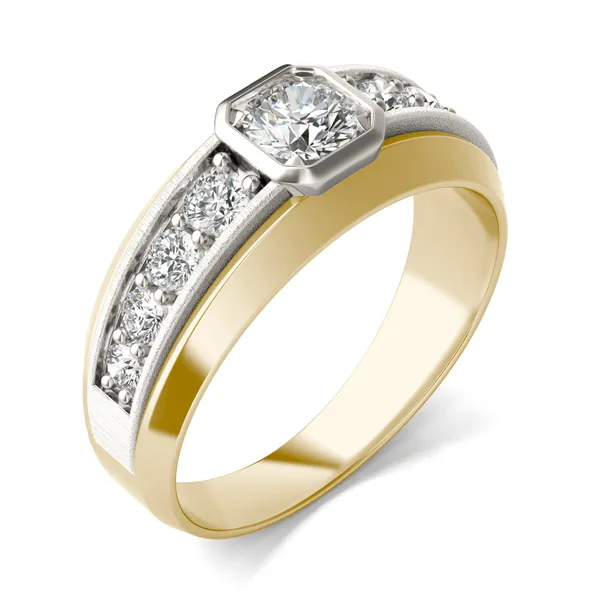 Round Brilliant Hero Accented Signature Ring