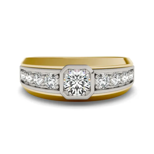 Round Brilliant Hero Accented Signature Ring