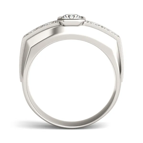 Round Brilliant Star Accented Signature Ring