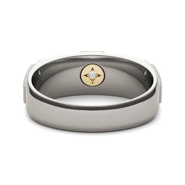 Round Brilliant Star Accented Signature Ring