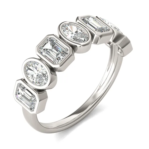 Oval and Emerald Bezel Ring